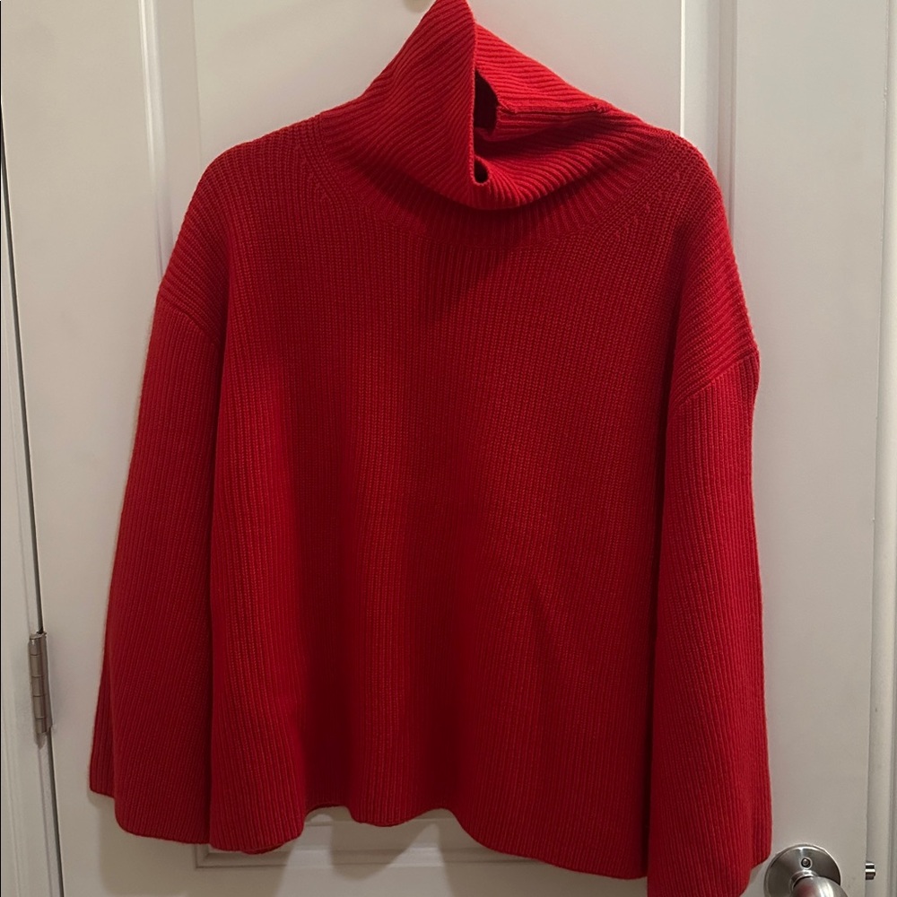 New J. Crew Red Wool and Cashmere Turtleneck Sweater - Picture 5 of 5